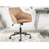 Chaise de bureau taupe pivotante avec accoudoirs