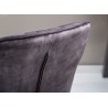 Chaise de bureau velours gris foncé pivotante avec accoudoirs