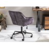 Chaise de bureau velours gris foncé pivotante avec accoudoirs