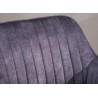 Chaise de bureau velours gris foncé pivotante avec accoudoirs