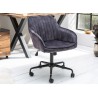 Chaise de bureau velours gris foncé pivotante avec accoudoirs