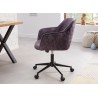 Chaise de bureau réglable en hauteur en velours gris foncé