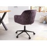 Chaise de bureau réglable en hauteur en velours gris foncé