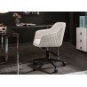 Chaise de bureau réglable en hauteur en simili cuir blanc