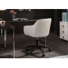 Chaise de bureau réglable en hauteur en simili cuir blanc