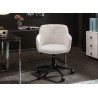 Chaise de bureau réglable en hauteur en simili cuir blanc