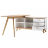 Meuble bureau avec rangement blanc et bois