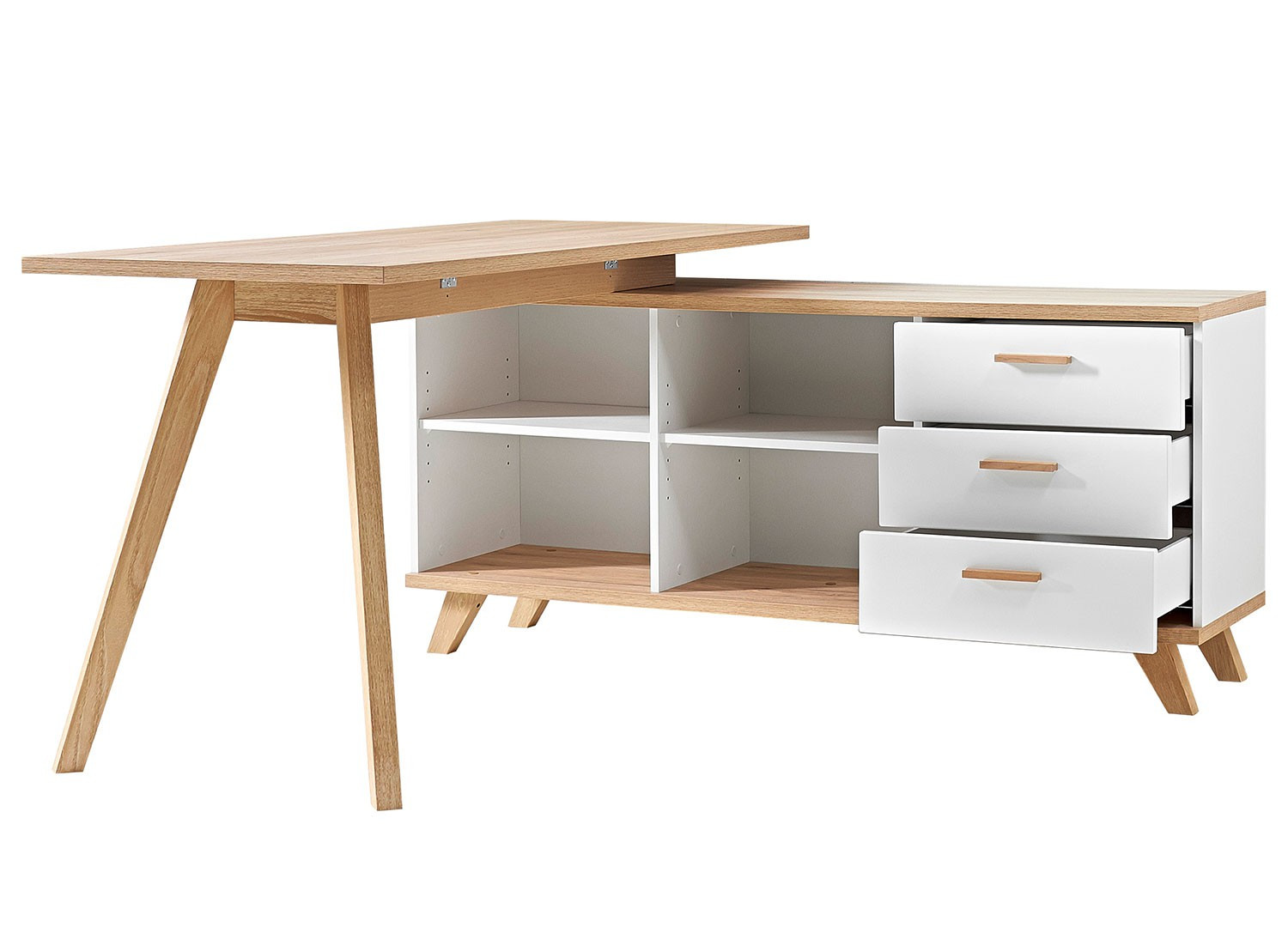 Bureau avec rangement 117x73x75 cm blanc