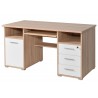 Bureau informatique chêne sonoma et blanc avec caisson de rangement