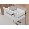 Bureau informatique chêne sonoma et blanc avec caisson de rangement