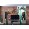 Meuble tv mural bois et métal noir industriel