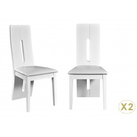 Chaises de repas design blanc laqué