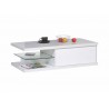 Table basse rectangulaire rangement laqué blanc