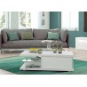 Table basse rectangulaire rangement laqué blanc