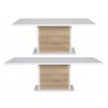 Table à manger blanc laquée et bois extensible à led