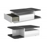 Table basse 1 tiroir blanc et gris laqué