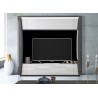 Meuble tv living design blanc et gris laqué