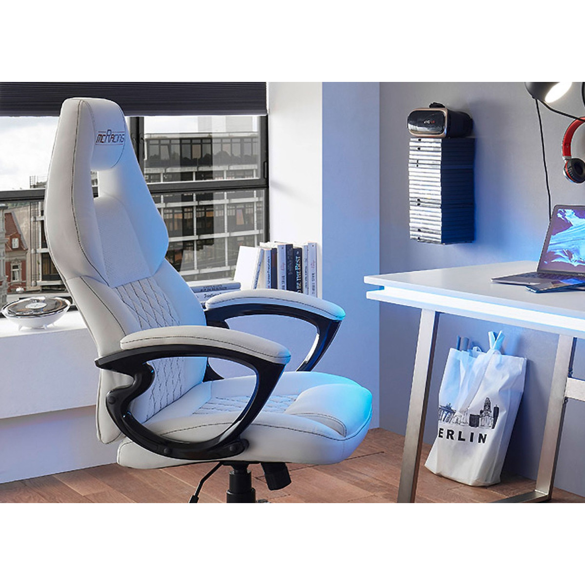 Fauteuil de bureau gamer blanc