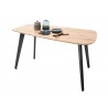 Table à manger en bois et métal noir forme organique