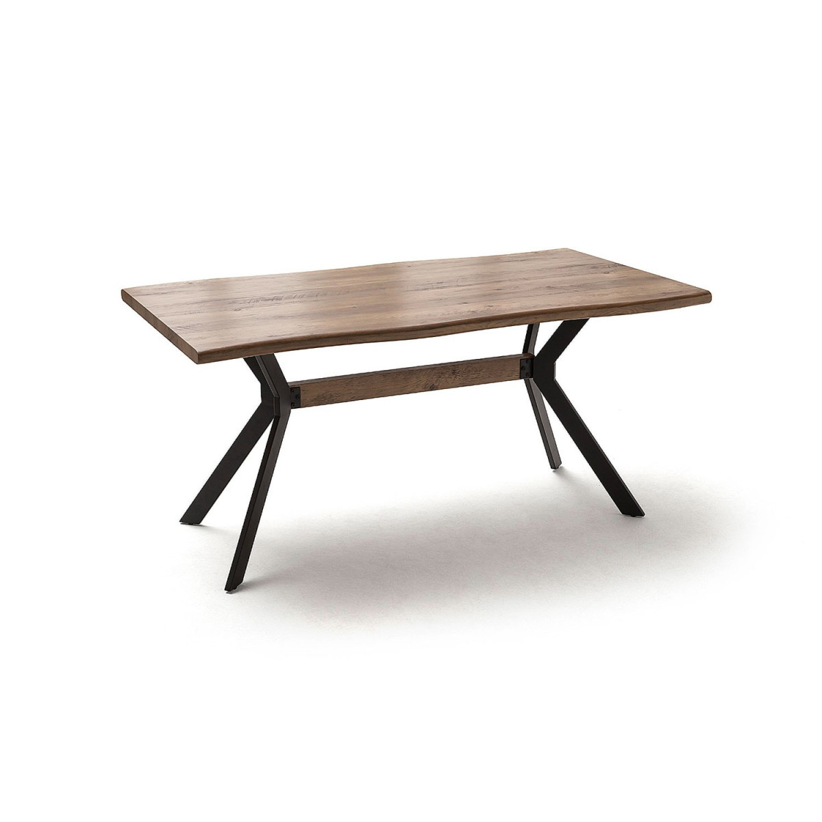 Table à manger rectangulaire chêne et métal noir