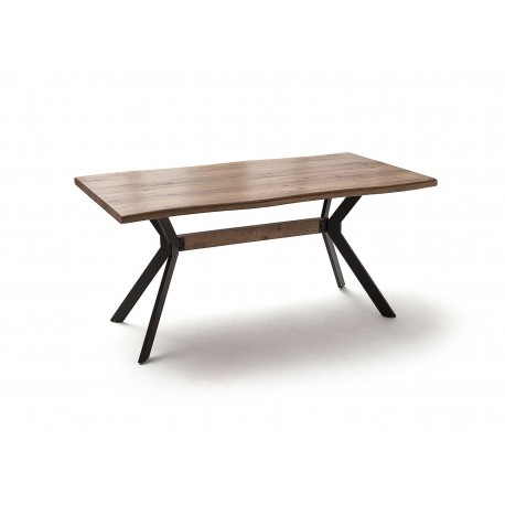 Table à manger rectangulaire chêne et métal noir