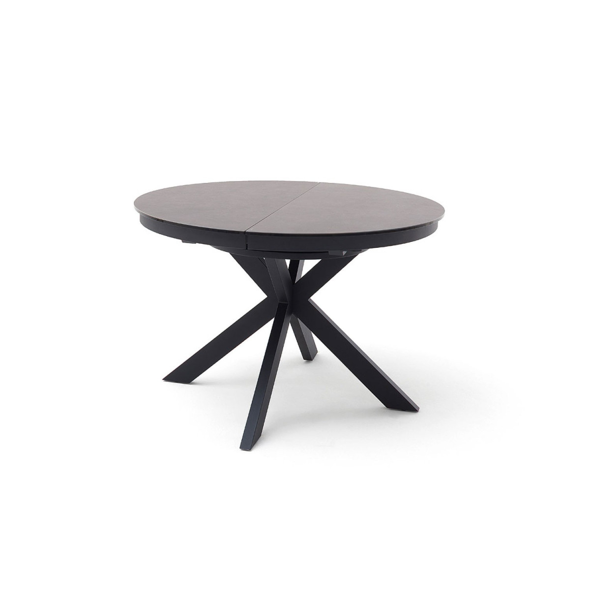 Table à manger ovale 220 cm bois foncé et métal noir - Cbc-Meubles