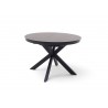 Table à manger ronde céramique anthracite et pied acier noir