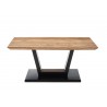 Table basse rectangulaire bois massif acacia et pied métal noir