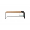 Table basse design chêne massif et métal noir