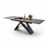 Table à manger extensible 160-240 cm anthracite et métal noir