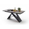 Table à manger extensible 160-240 cm anthracite et métal noir