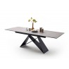 Table à manger extensible 160-240 cm gris clair et métal noir