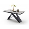 Table à manger extensible 160-240 cm gris clair et métal noir