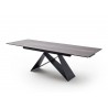 Table à manger extensible 160-240 cm bois foncé et métal noir
