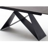 Table à manger extensible 160-240 cm bois foncé et métal noir