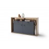 Meuble buffet design 1m56 gris et bois