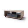 Table basse rectangulaire sur roulettes avec rangement