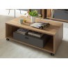 Table basse rectangulaire sur roulettes avec rangement