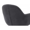 Chaise pivotante anthracite et pied noir avec dossier ajouré