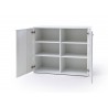 Commode design blanche et bois 2 portes