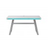 Bureau blanc laqué mat avec éclairage rgb et prise usb
