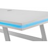 Bureau blanc laqué mat avec éclairage rgb et prise usb