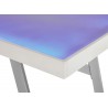 Bureau avec plateau en verre blanc et éclairage rgb