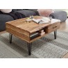 Table basse avec plateau relevable et pied épingle métal noir