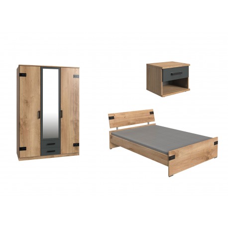 Ensemble de mobilier chambre ado style industriel