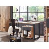 Bureau rectangulaire plateau chêne poutre et piétement gris graphite