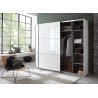 Armoire 2 portes coulissantes façades verre blanc L 200 ou L 250 cm