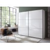 Armoire 2 portes coulissantes façades verre blanc L 200 ou L 250 cm