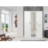 Armoire 4 portes avec miroir et tiroirs L 135 cm