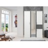 Armoire 4 portes avec miroir et tiroirs L 135 cm